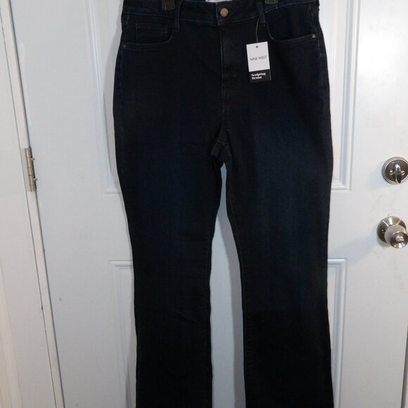 Share Nine West Curvy Bootcut High Rise Dark Wash Sculpting Stretch Jeans Size 1 - Picture 3 of 6